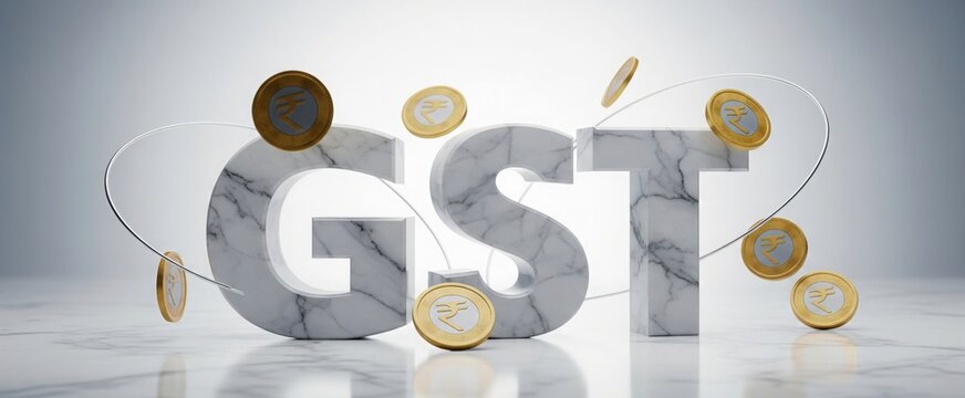 Clean gst letters. Tax finance background.