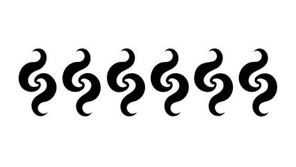 Abstract black steam wisps with transparent background smoke