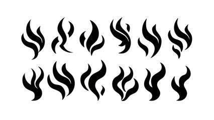 Flowing Abstract Black Swirls with Transparency organic