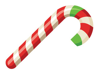 Festive Candy Cane with Red White and Green Stripes