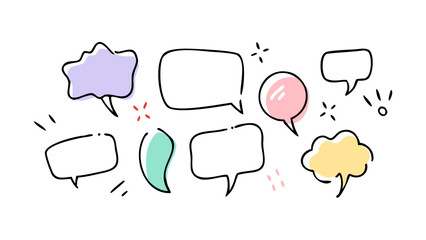 Pastel Speech Bubbles and Abstract Shapes pastel colors communication
