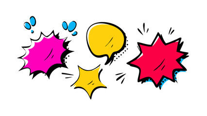 Comic style speech bubbles and shapes graphic