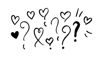 Collection of Stylized Heart Shapes hearts love