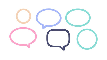 Pastel speech bubbles and chat icons chat bubble conversation