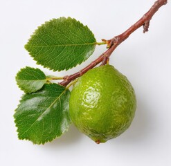 Fresh lime on branch with leaves