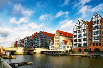 Old houses and street in Gdansk
