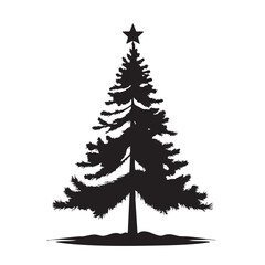 Obraz premium Christmas Tree Silhouette Black Vector Design