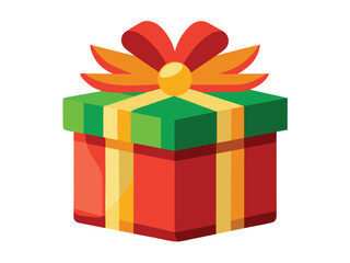 Festive Gift Box Illustration with Ribbon and Bow for Celebrations
