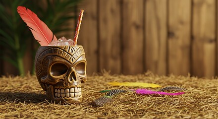 Tiki Skull Cocktail: Island Vibes