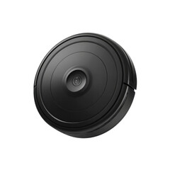 Sleek Black Robotic Vacuum Cleaner - Top View
