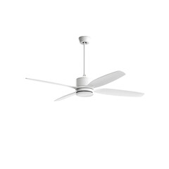 Modern White Ceiling Fan with Five Blades - Clean Design for Home Decor