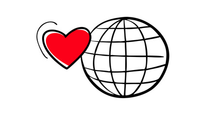 Simple red heart shape love romance