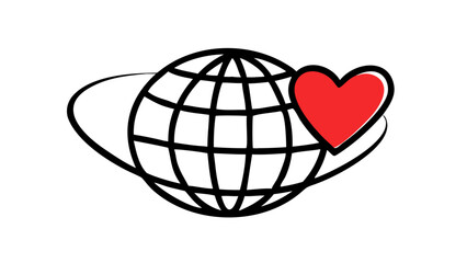 Red heart shape isolated on white love symbol valentine