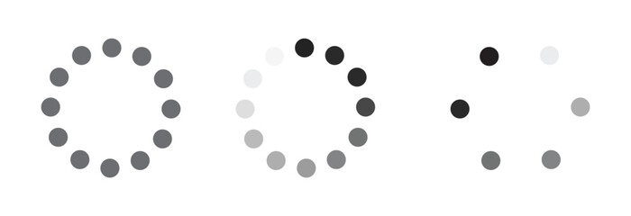 Loading buffering icon set for website or application. Load bar, buffer vector icon. Loading bar icons symbol. Loading status icon. Circle loader collection. eps 10 
