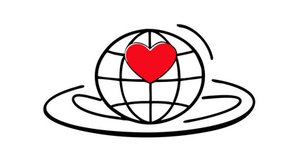 Simple red heart shape love symbol