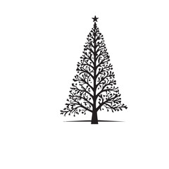 Christmas Tree Silhouette Black Vector Design