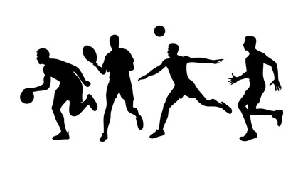 Minimalist black silhouette of a running marathon runner athlete