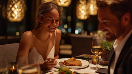 young couple in restaurant