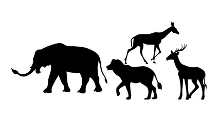 Majestic black silhouette of a standing stag deer animal