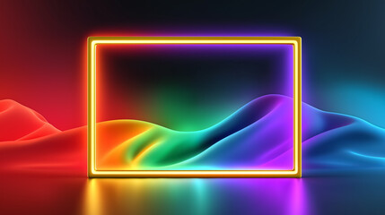Colorful avatar frame with vivid rainbow hues glowing against a dark background. Soft waves of color create a dynamic feel. Concept of digital design, branding, creative visuals