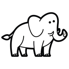 Obraz premium cute cartoon line art wild animal exotic fauna suitable for practicing coloring