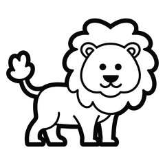 cute cartoon line art wild animal exotic  fauna suitable for practicing coloring
