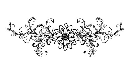 Intricate floral earring with delicate swirling vines vector