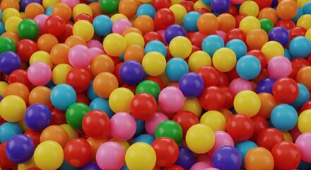 Fototapeta premium Colorful Ball Pit Bliss Playful Childhood Fun and Vibrant Texture.