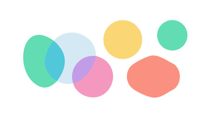 Colorful overlapping rounded shapes abstract background