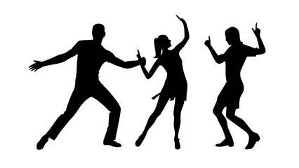 Couple dancing gracefully in silhouette dancers