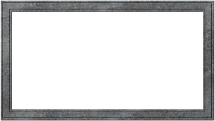 leerer steinerner oder st&auml;hlerner Rahmen im Format 16 zu 9, alt und zerkratzt