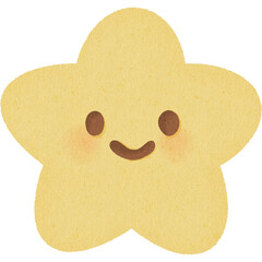 Magical smiling star with cute face under night sky