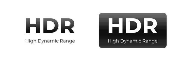 Hdr high dynamic range text design concept on white background.