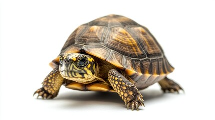 Fototapeta premium Turtle close-up on white