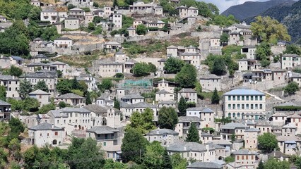 syrrako village in ioannina perfecture greece old stone made traditional place