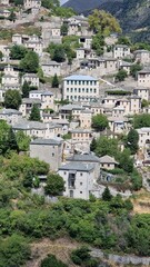 Naklejka premium syrrako village in ioannina perfecture greece old stone made traditional place