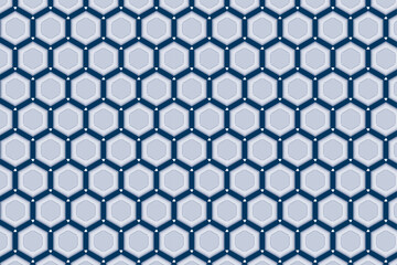 Fototapeta premium Hexagonal seamless pattern with blue background | Geometric pattern with hexagonal shape | Multi steps 3d hexagonal shape with dot