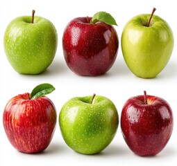 Fresh apples in green and red