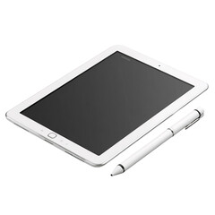 Obraz na płótnie Canvas White Tablet and Stylus, isolated on transparent background