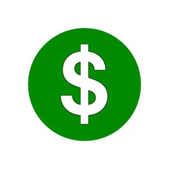 White Dollar Sign in a Green Circle Icon