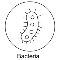 Bacteria Icon, Minimal line Icon of Bacteria,  Icon of Bacterial Cell,  of Microbe Bacteria, Abstract Symbol of Bacteria Structure, Microscopic View of Bacteria Icon
