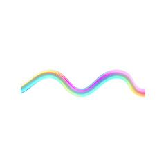 Abstract Pastel Rainbow Wave Line -  Vibrant Swirl Design Element