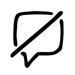 Message chat no not mute Hand Drawn Doodle Vector Icon