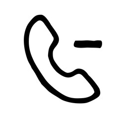 Remove Phone Minus CallHand Drawn Doodle Vector Icon