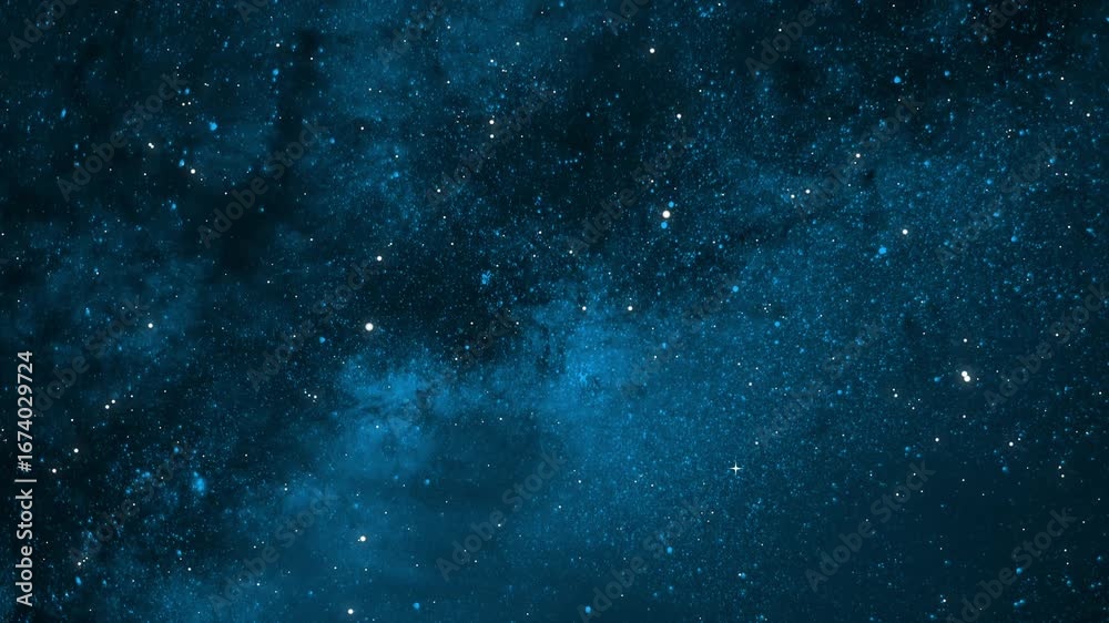 Canvas Prints flying through the stars and blue nebula in space. galaxy exploration through outer space towards gl