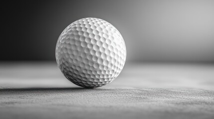 Golf ball studio shot, clean white sphere on dark surface