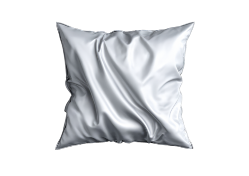 Blank,  silver pillow,  crumpled fabric