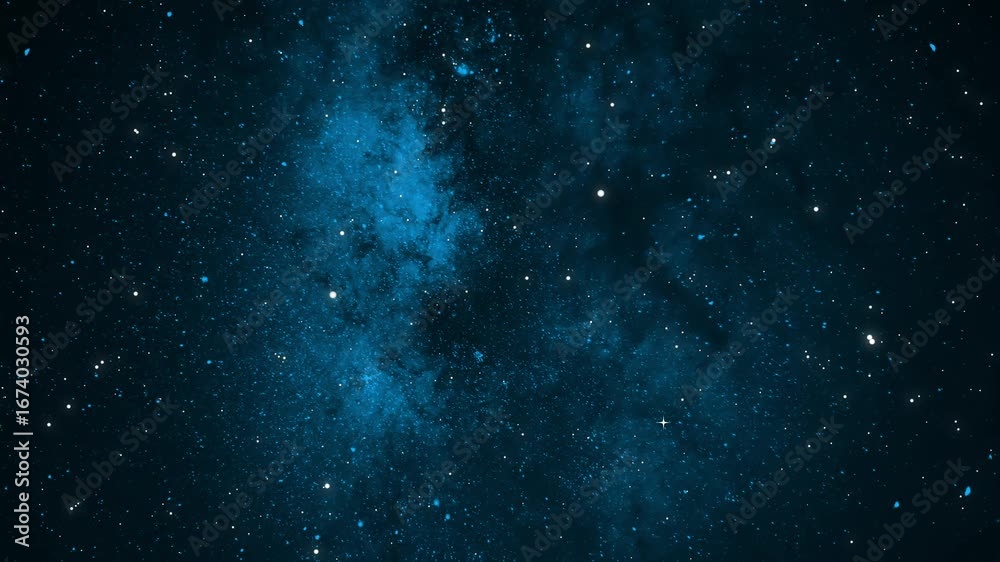 Canvas Prints flying through the stars and blue nebula in space. galaxy exploration through outer space towards gl