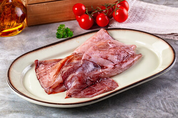 Raw fresh calamari for cooking