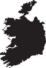 Ireland Solid Black Map Silhouette